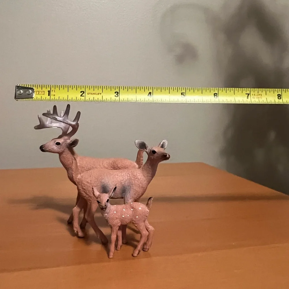 Plastic Deer Figurines Family Buck Doe Fawn